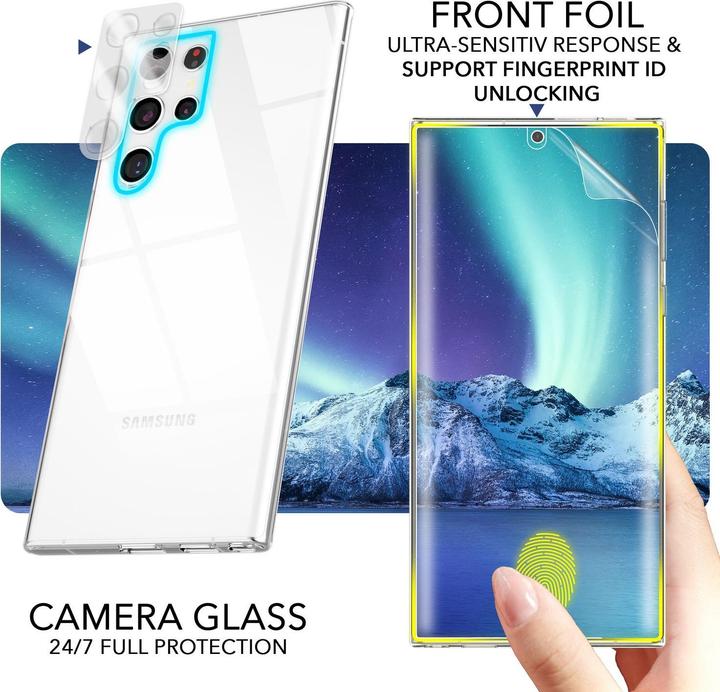 Actual product image Nalia Clear silicone case with 2x display & camera protection (Samsung Galaxy S23 Ultra)