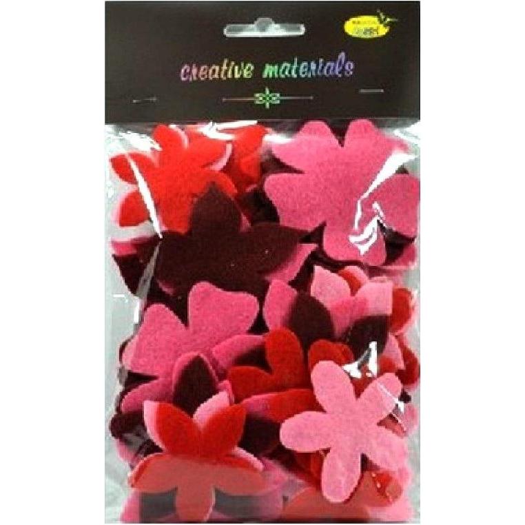 Ooly Filzblumen, Rot und Rosen, 60 Stück