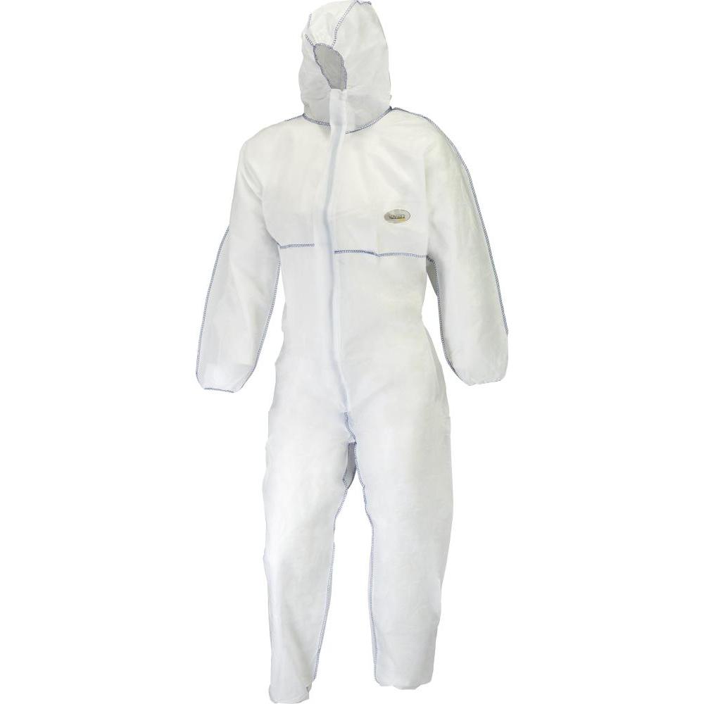 Magni, Arbeitsjacke, Cover Base Premium Chemieschutzoverall (SMS) SMS-1, weiss/blau, Gr. M (M)