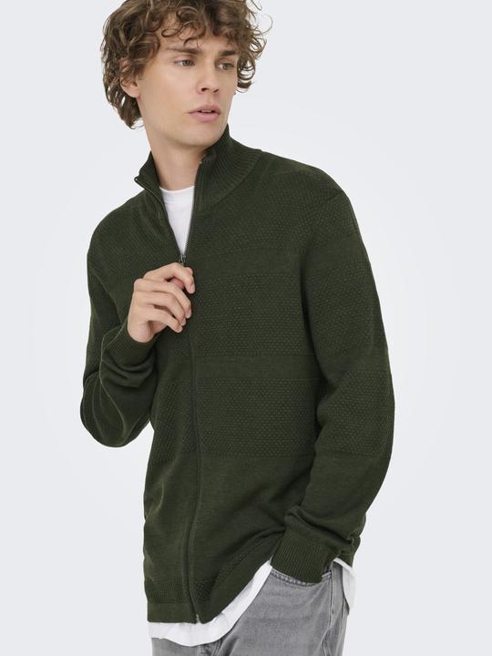 Produktbild Only & Sons Onsmalik Reg 12 Pin Zip Cardigan Knit (3XL)