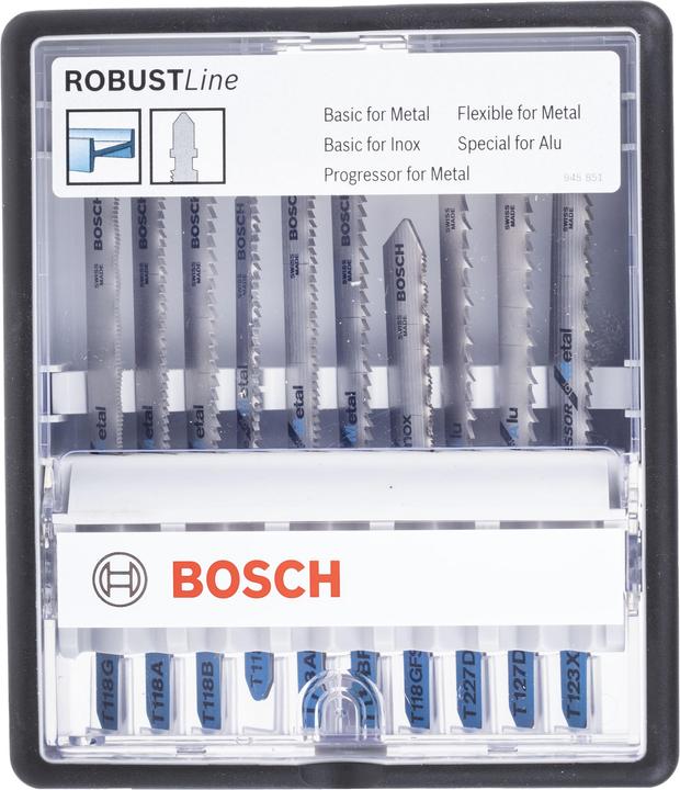 Produktbild Bosch Professional Zubehör 10-tlg. Stichsägeblatt-Set Metal, Robust Line, T-Schaft