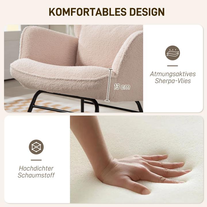 Immagine prodotto Homcom Schaukelstuhl Polyester Beige