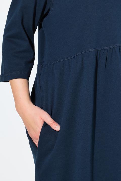 Produktbild Ulla Popken Jersey-Maxikleid, Stehkragen, 3/4-Arm (54)