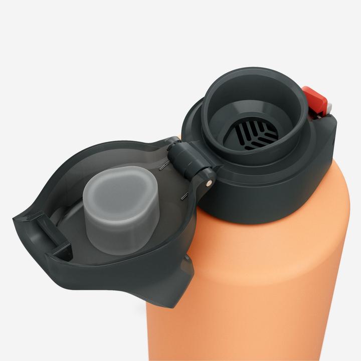 Actual product image Quechua Trinkflasche Aluminium Schnellverschluss Wandern - 500 1 l orange (1 l)