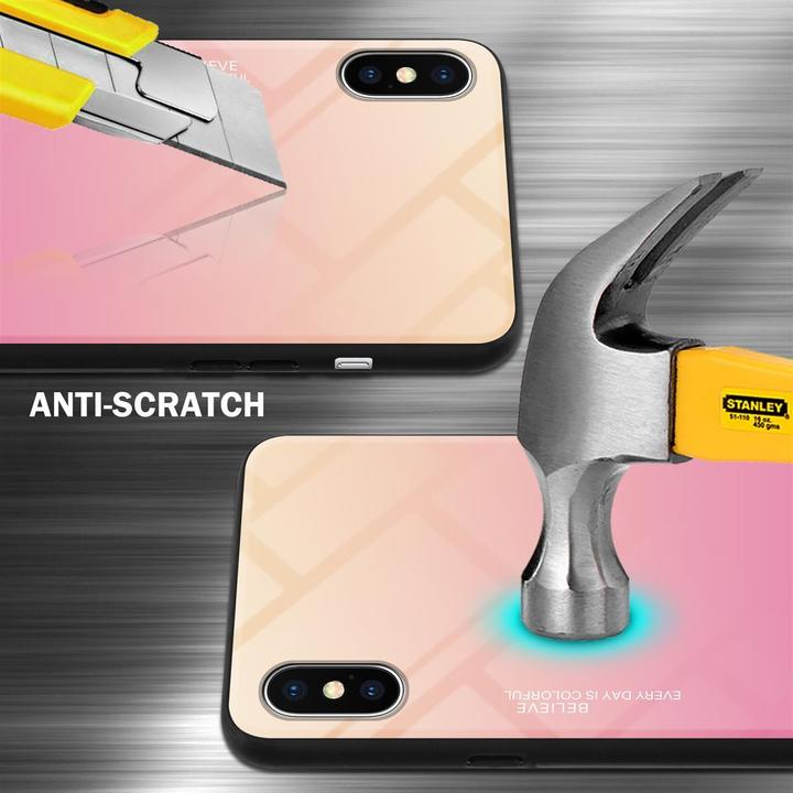 Actual product image Cadorabo TPU 2 colors glass cover (Apple iPhone X)