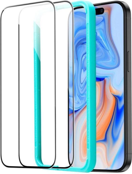 Image du produit ESR Tempered Glass 2pack Iphone 15 Black (2 pcs, Apple iPhone 15)