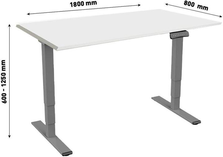 Produktbild Contini Höhenverstellbarer Bürotisch (180 x 80 x 130 cm)