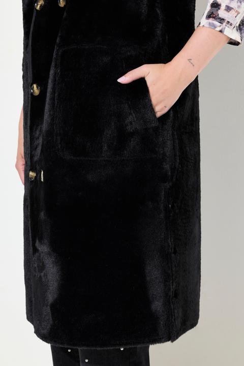 Actual product image Miamoda Reversible vest in leather/plush teddy look (56)