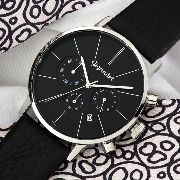 Image du produit Gigandet Chronographe élégant étanche avec affichage 24h, fonction arrêt et date (Chronographe, Montre analogique)