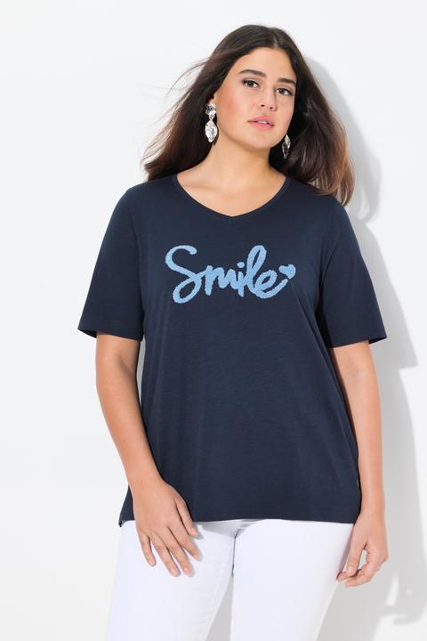 Produktbild Ulla Popken T-Shirt, Smile, Classic, V-Ausschnitt, Halbarm (58)
