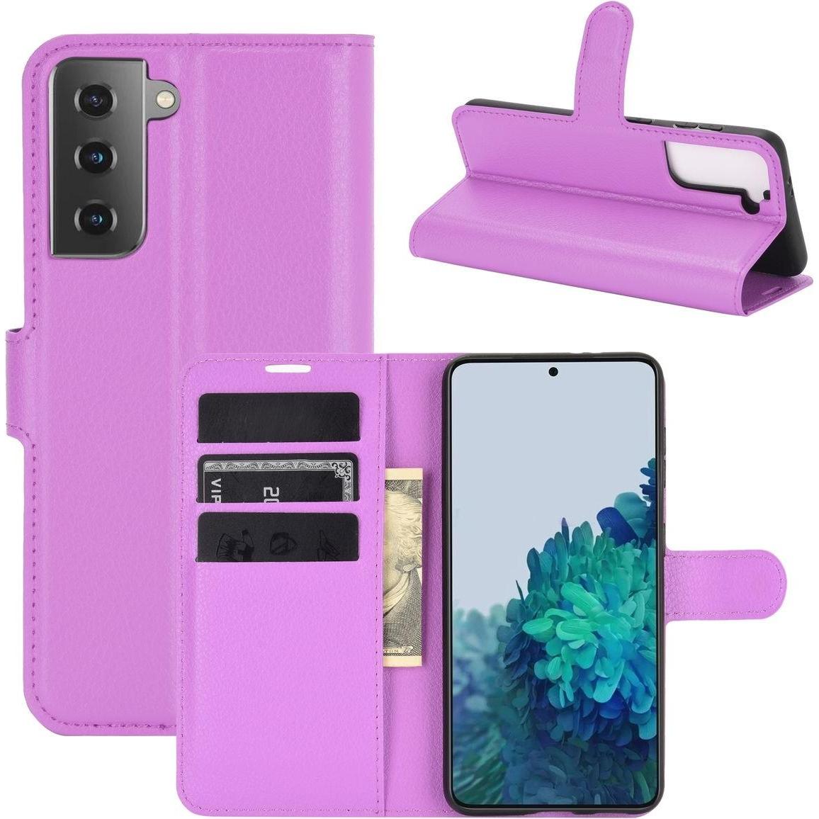 König Design Hülle Handy Schutz für Samsung Galaxy S21 Plus Case Cover Tasche Etuis Violett (Samsung Galaxy S21+), Smart...