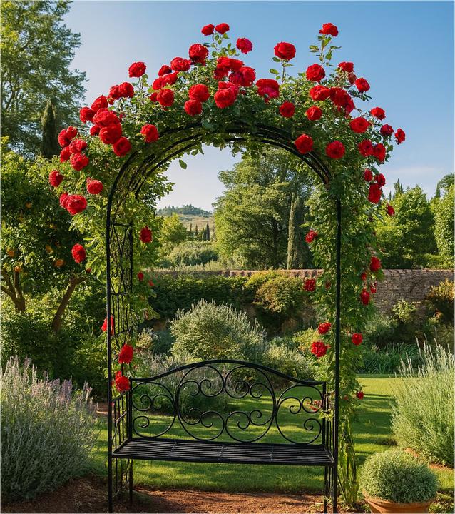 Actual product image HTI-Living Garden bench with rose arch