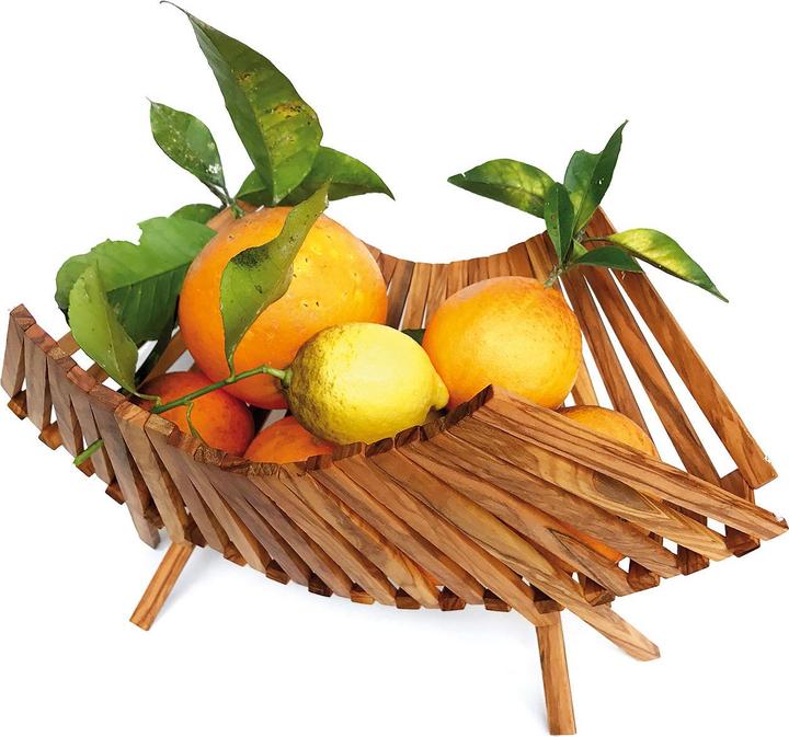 Produktbild Natura Punto Obstschale aus 100% Olivenholz, zusammenklappbar, 40 x 25 x 25 cm (40 x 25 x 25 cm)