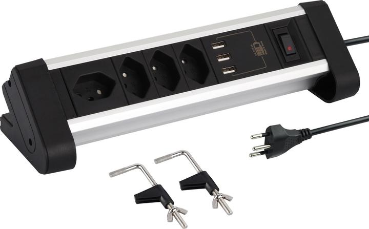 Image du produit Schönenberger Bandeau de prises de table (7 x, Type 13, USB-A, 2 m)