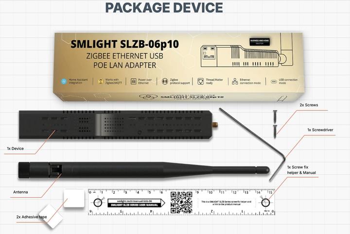 Produktbild Smlight SLZB-06P10 Triple-Radio-Gateway, Zigbee, Thread, PoE, Home Assistant, ESP32-D0WD