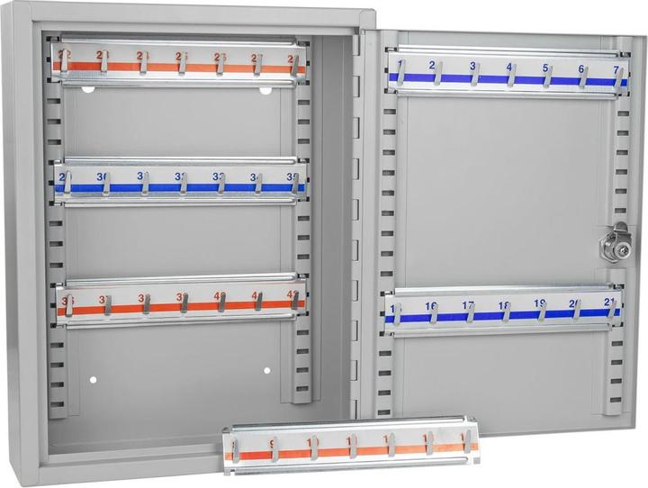Produktbild Dema Schlüsselkasten Schlüsselbrett Schlüsselschrank mit 42 Haken + Schlüsselanhänger (27 x 8 x 35 cm)