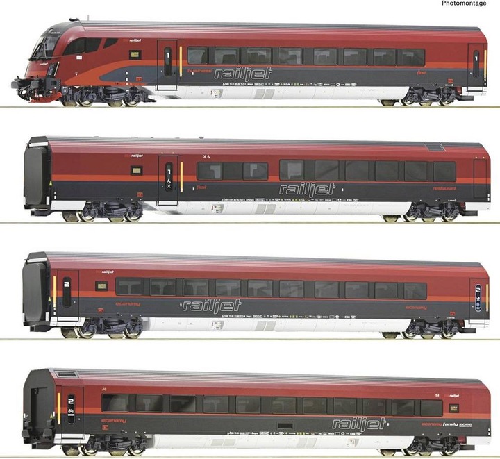 Produktbild Roco 74038 H0 4er-Set Railjet der ÖBB (Spur H0)