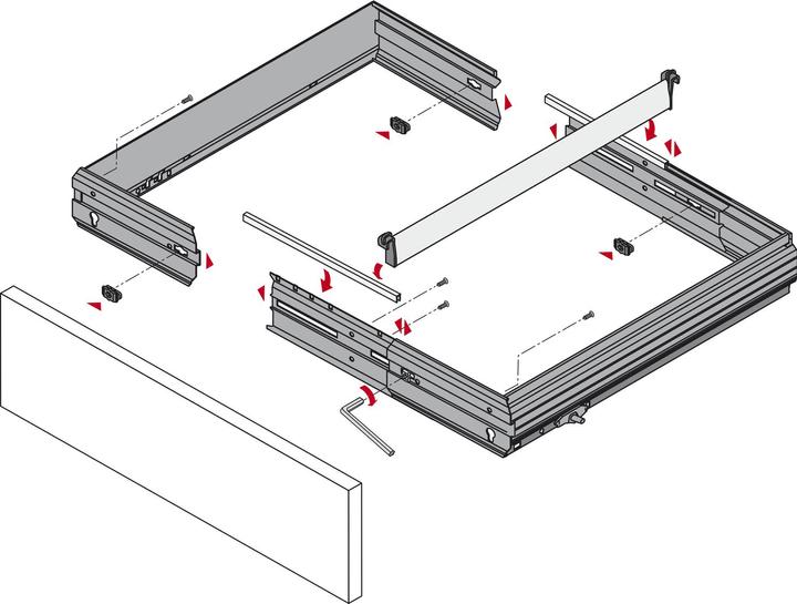 Productafbeelding Hettich Traploos in de breedte verstelbare hangmappenframes voor kastwanden (1 Pcs.)