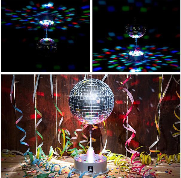 Produktbild Lunartec Selbstdrehende Discokugel mit Sockel (15 cm)