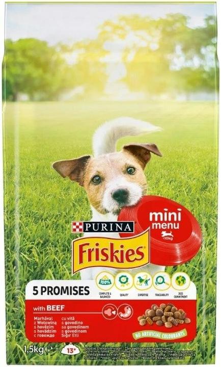 Friskies Mini Menu Boeuf et Légumes - Nourriture sèche pour chiens - 1,5 kg (Adulte, 1 pcs, 1500 g)