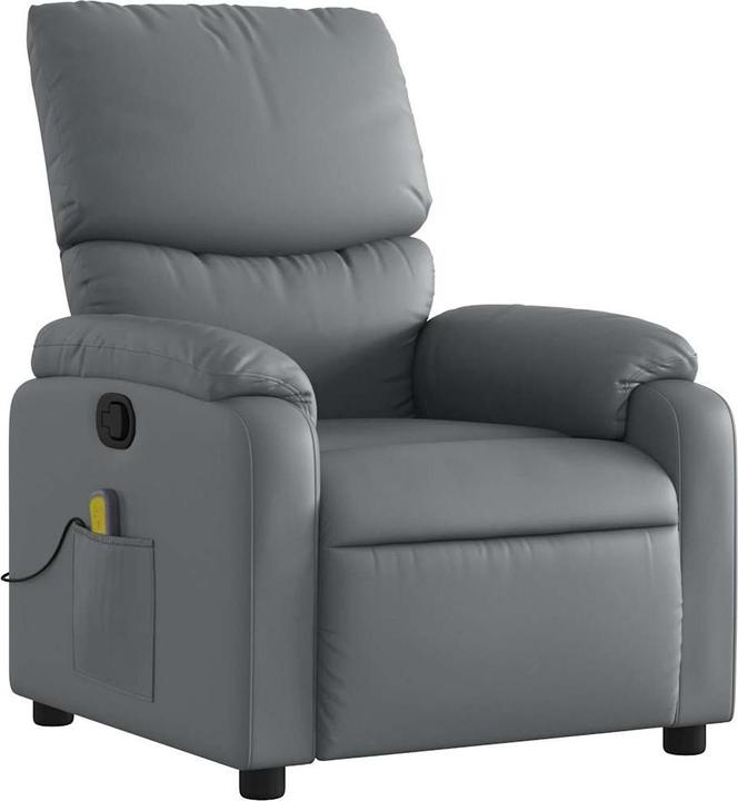 Actual product image vidaXL Massage chair grey imitation leather,Colour: Grey,Material