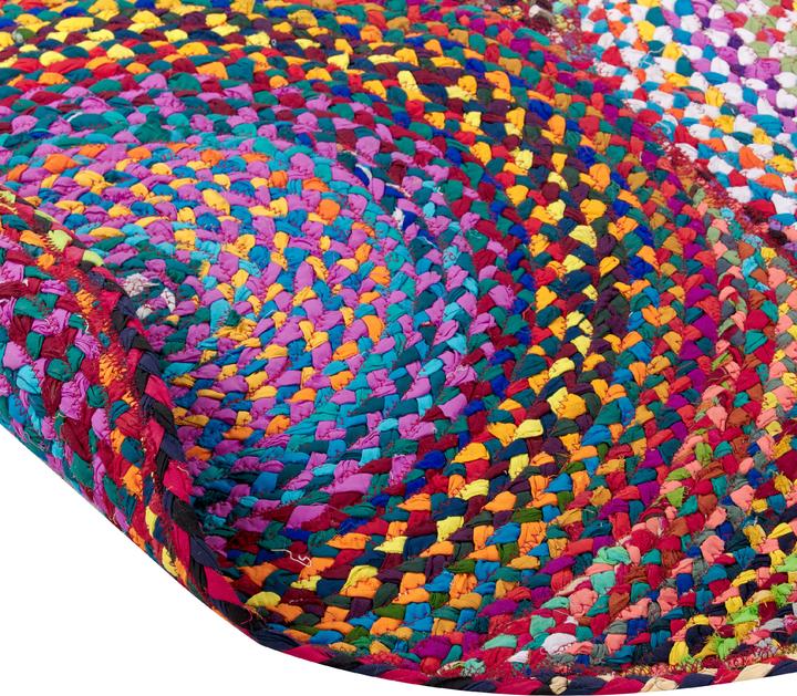 Produktbild Beliani Teppich Baumwolle bunt ⌀ 140 cm geometrisches Muster Kurzflor LADIK (140 x 140 cm)