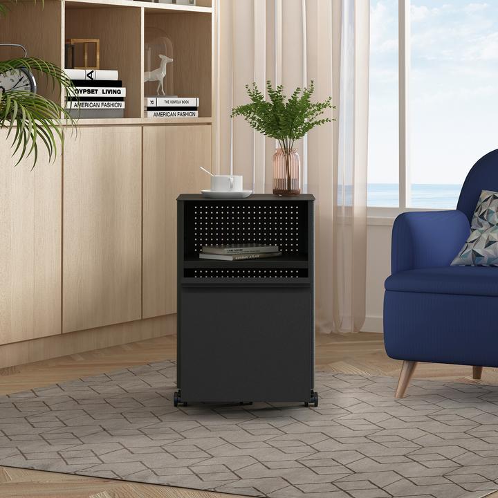 Produktbild En.Casa Rollcontainer Velvevn Stahl 54x40x36 cm Schwarz (39.50 x 35.50 x 54 cm)