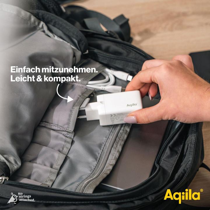 Productafbeelding Aqiila Chargebird W3 - GaN Muurlader, 65W PD - Wit (65 W, 3 ports)