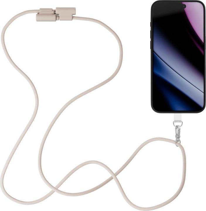 Immagine prodotto Makita Epico Handy-Lanyard beige / USB-C-zu-USB-C-Kabel / robuster Metallkarabiner (1.45 m, USB 2.0, 60 W)