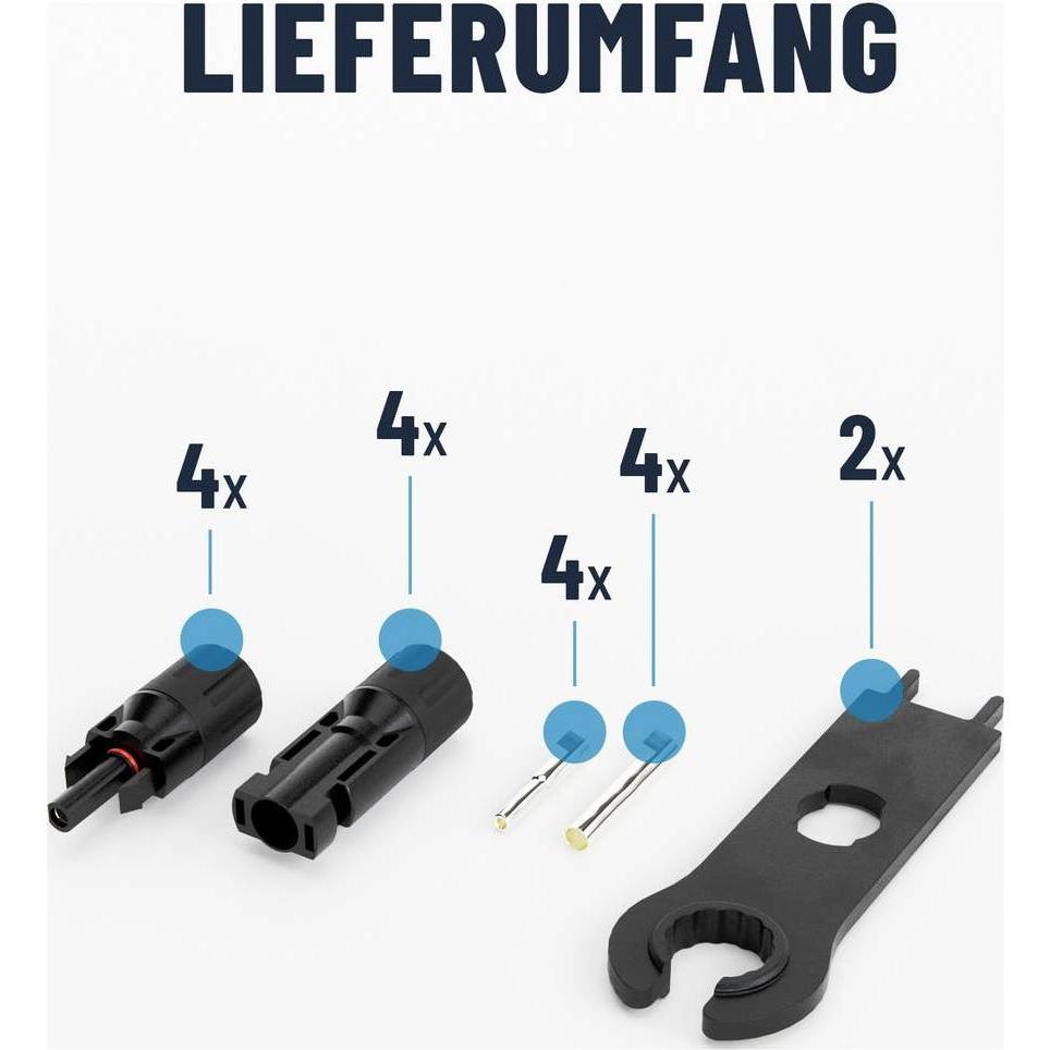 Absina, Accessori per generatori di corrente, Solarstecker/Buchse, 4er Pack (Spina solare)