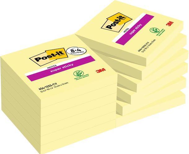 Actual product image Post-it Note Super Sticky 7.6 cm x 7.6 cm, Yellow (7.5 x 7.5 cm)