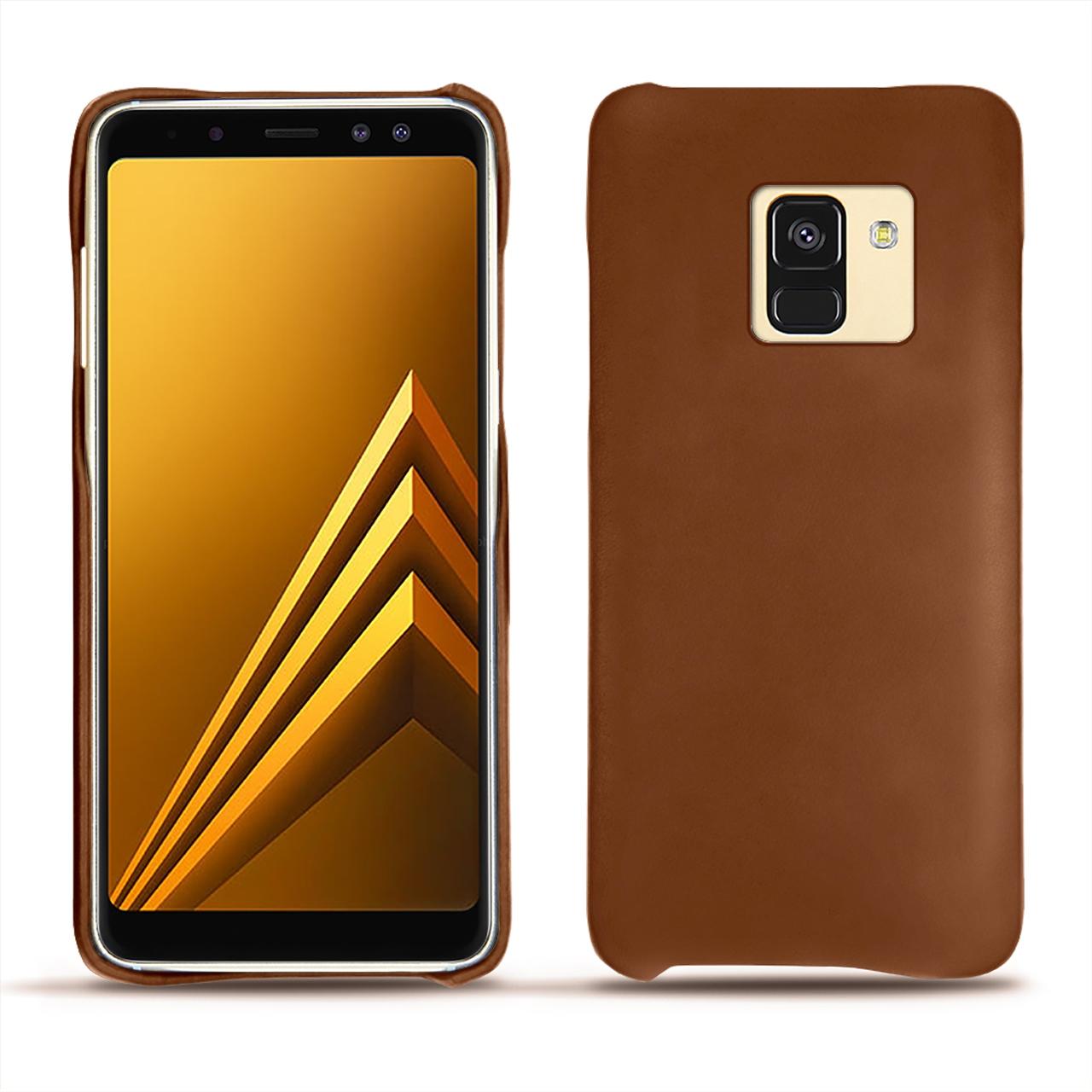Noreve Lederschutzhülle (Samsung Galaxy A8 (2018)), Smartphone Hülle, Braun