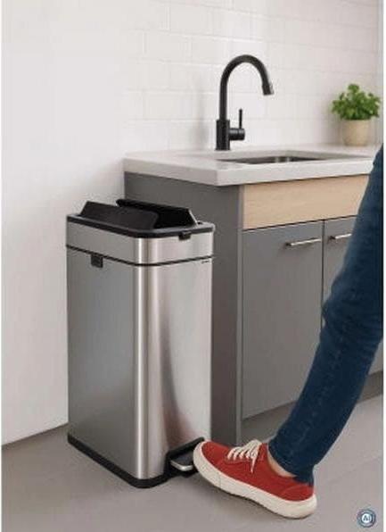 Produktbild Maul Tret-Abfallbehälter MAULwing 40l Edelstahl Doppeldeckel (40 l)