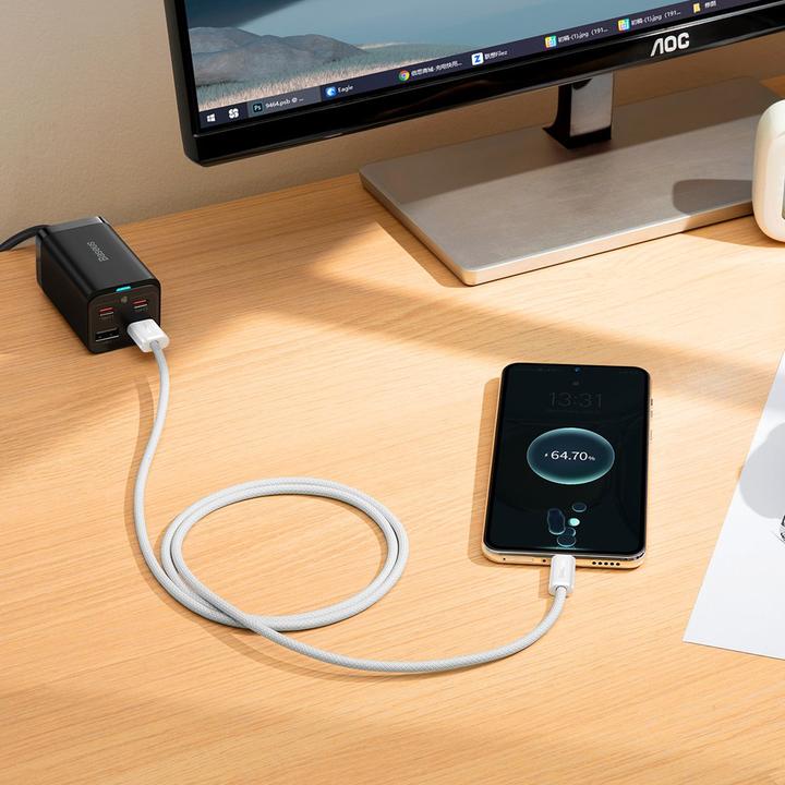 Image du produit Baseus Câble USB vers USB-C Dynamic Series, 100W, 1m (blanc) (1 m, 100 W)