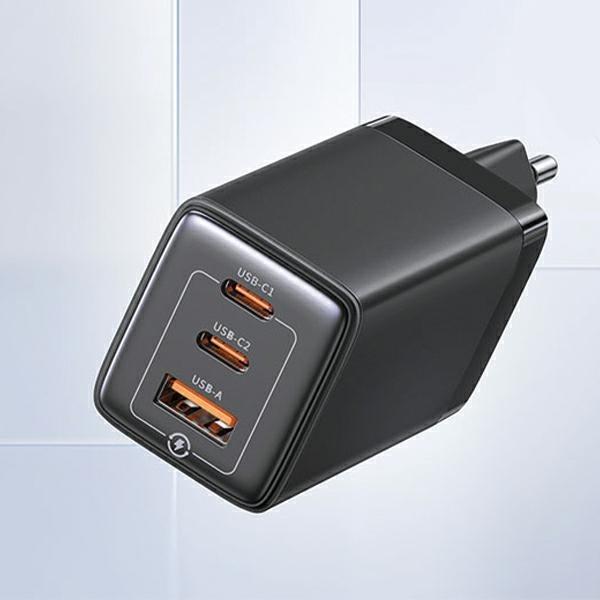 Productafbeelding Usams US-CC180 65W ACC 3-poorts GaN snellader (EU) -- Sandru serie (65 W)