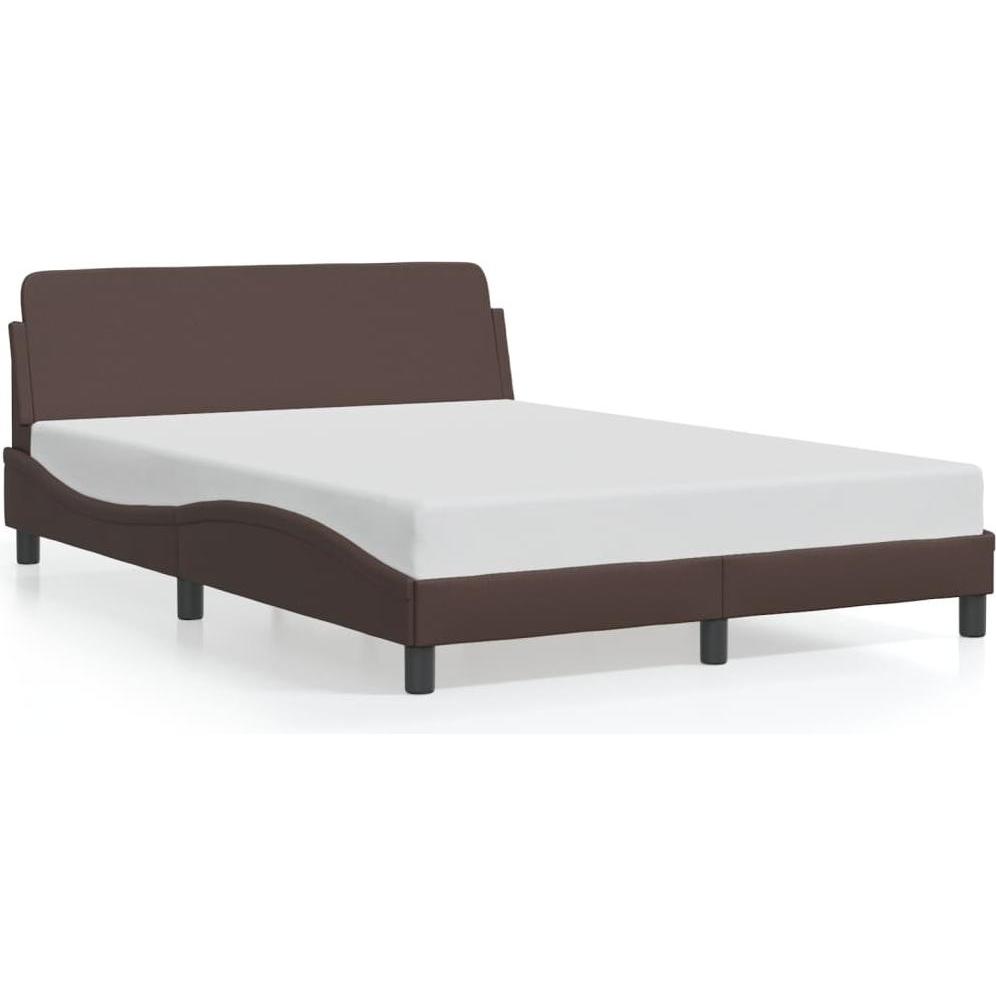 VidaXL, Bett, Bettgestell mit Kopfteil Kunstleder (120 x 200 cm)