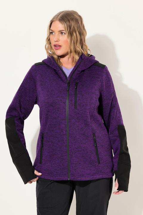 Produktbild Ulla Popken Fleecejacke, Reflektordruck, Kapuze, Daumenloch (46, 48)