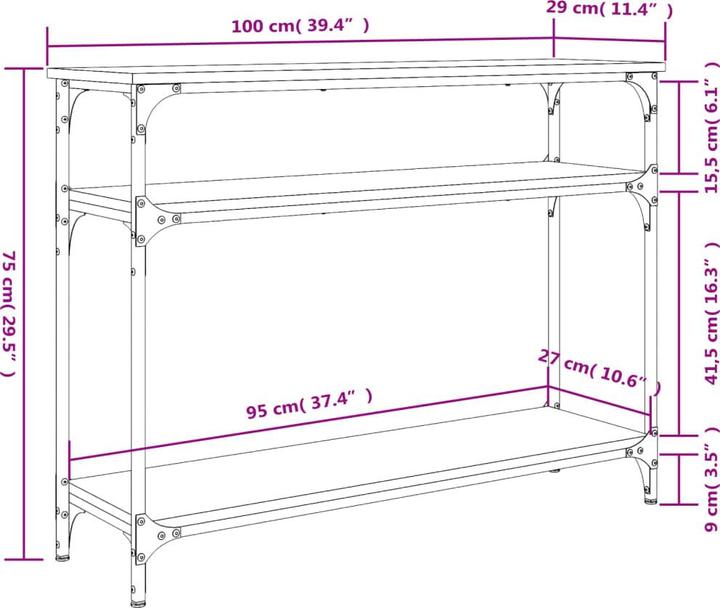 Produktbild vidaXL Konsolentisch (100 x 29 x 75 cm)