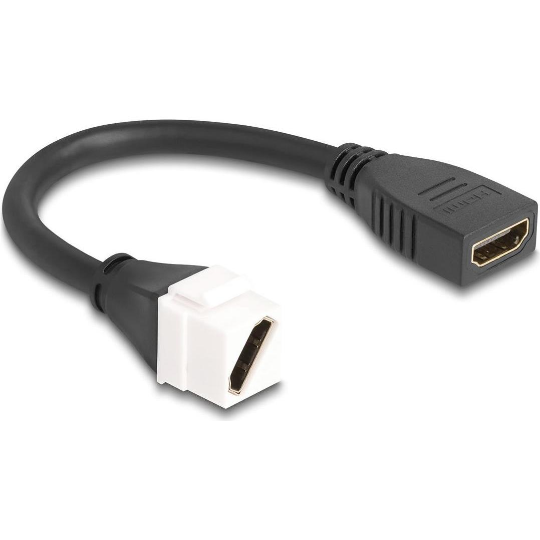 Delock Keystone Modul Kabel HDMI Buchse zu Buchse diagonal 8 (0.20 m, HDMI), Video Kabel