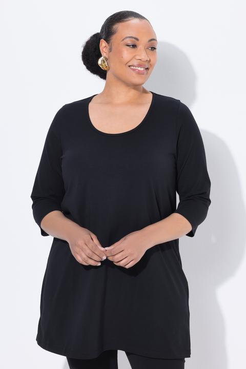 Produktbild Ulla Popken Longshirt, A-Linie, Rundhalsausschnitt, 3/4-Arm (56)