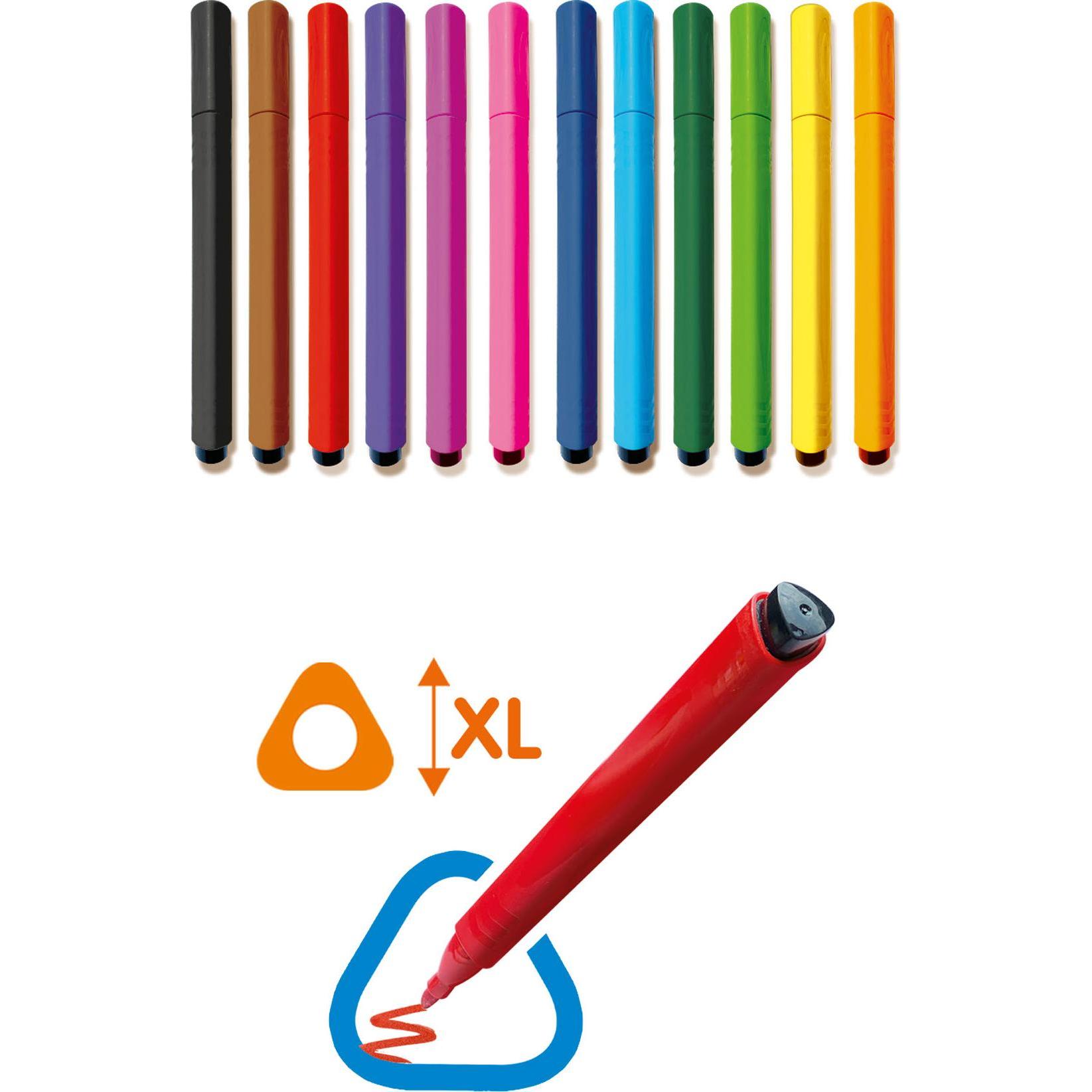 Thumbnail - Ses, Malstifte, Triangle Grip Marker (Mehrfarbig, 12 x)