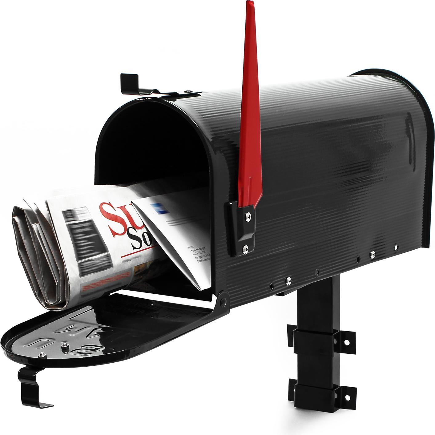 Wiltec, Briefkasten, Set US Mailbox 180x220x480mm amerikanischer Briefkasten Halterung