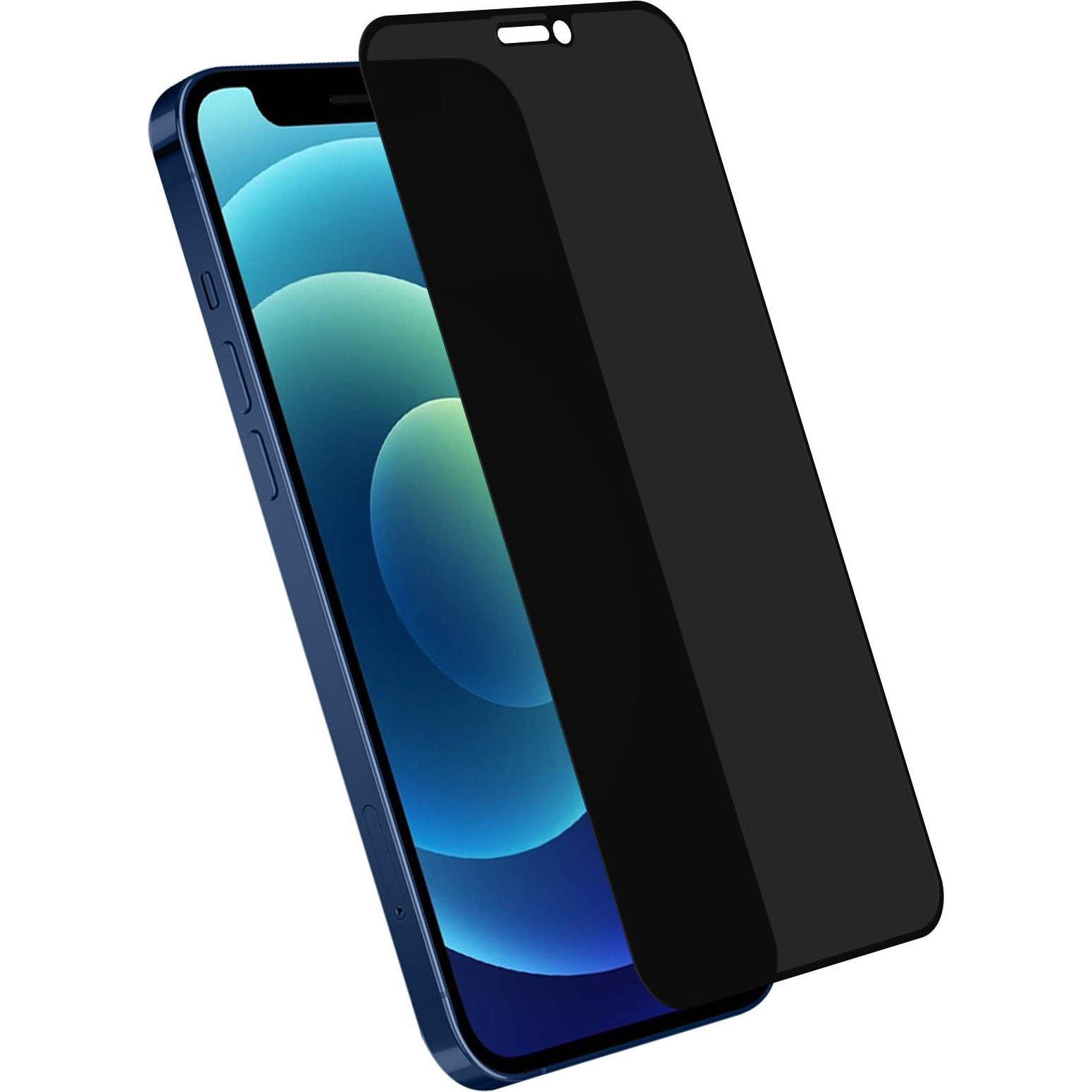 Avizar Privacy Bilschirmschutz aus Glas (2 Stück, Apple iPhone 12 mini), Smartphone Schutzfolie, Schwarz