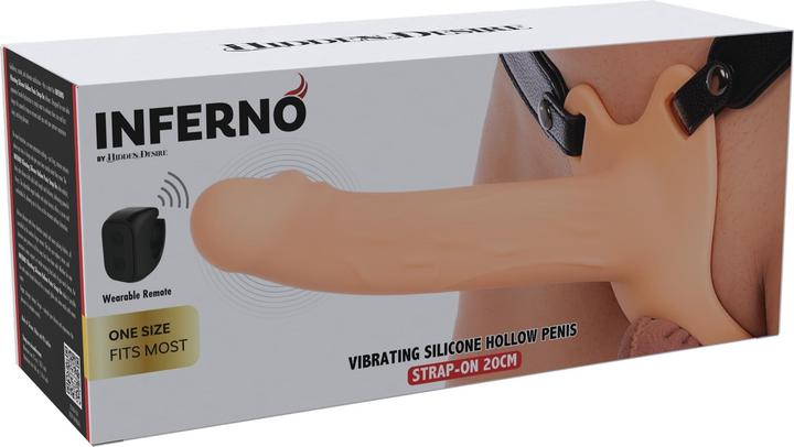 Actual product image Hidden Desire Hollow Penis Strapon Vibrating 20cm
