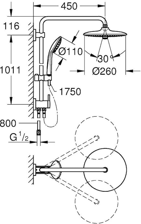 Produktbild Grohe Euphoria System 260 Duschsystem