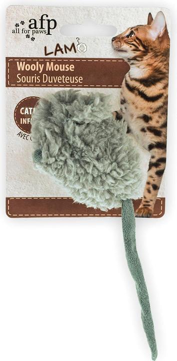 Productafbeelding All for Paws AFP Kattenspeeltje Lamswol Wollige Muis (Speel muis kat)
