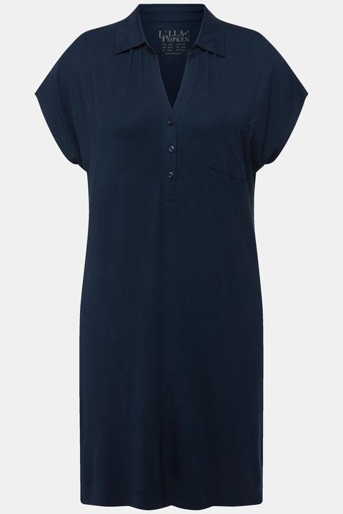 Immagine prodotto Ulla Popken Camicia da notte dal taglio oversize con collo da camicia, scollo a V e mezze maniche (60)