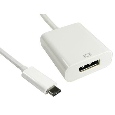 Rs Pro Adapterkabel, USB C 1 Display, - DisplayPor (USB Typ-C, 15 cm), Data + Video Adapter, Schwarz