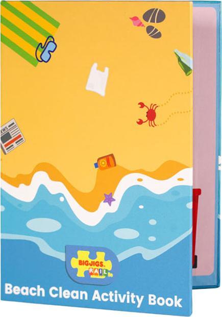 Productafbeelding Bigjigs Sea Coast Cleaning Up houten treinset, 70 stukjes.