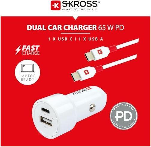 Produktbild Peter Jäckel SKROSS Dual USB PD Car Charger 65W White